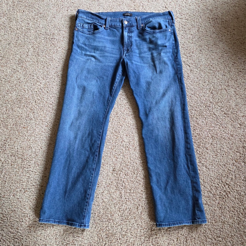 True Religion Jeans Mens 40 Ricky Relaxed‎ Straight Medium Wash Blue 49637-00